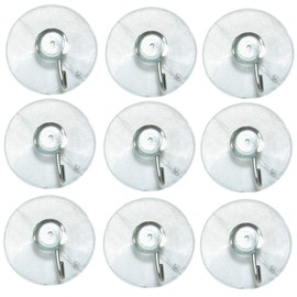 Large 10 Piece Value Pack Clear Plastic Suction Cup with Removable Hook 1 5/8" (41.28mm)
