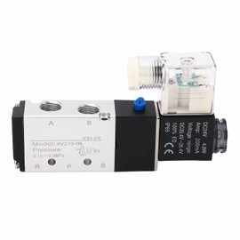 4V210‑08 Electric Solenoid Valve Normal 2 Position 5 Ways Air Compressed Drain Valve for Automatic WorkshopDC 24V