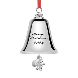 Kyoryuger Christmas Deocration Christmas Bell 2024 Memory Christmas Bell Ornaments for Christmas Tree Christmas Wreath Hanging Decorative Bells for Doors Walls Windows Sliver Christmas Bells