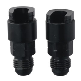 BYOBYO 2Pcs 6AN Male Flare to 3/8 Quick Disconnect Female Adapter, Black Aluminum Adapter Replacement Car Assessories Parts for Car, Vehicle, Automotive