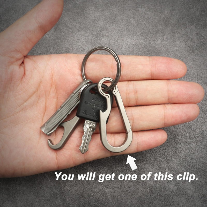 KCFEV Titanium Carabiner Keychain, Bottle Opener Keychain Clip, Key Organizers