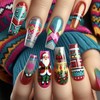 Christmas Press On Nails Holiday Press On Nails Coffin Fake