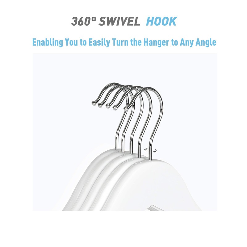 TOPIA HANGER Wooden Suit Hangers with Adjustable Metal Clips (10
