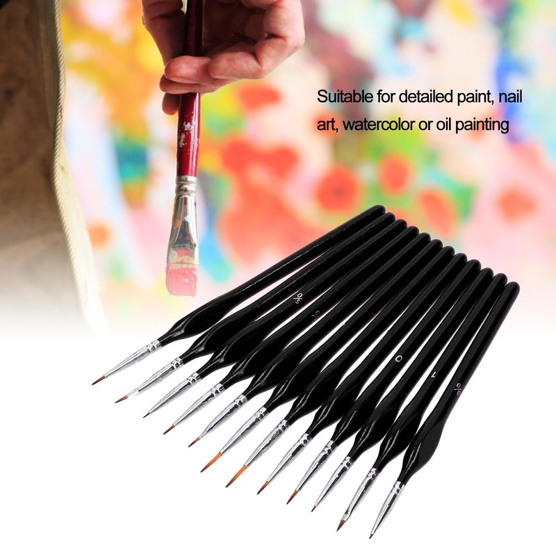 12Pcs Paint Brush Set for Face MakeUp Nail Scale Model