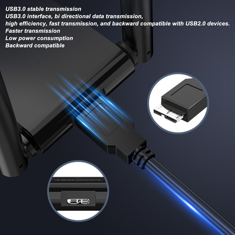 AX1800 WiFi 6 USB Adapter 2.4GHz 5GHz Dual Band WPA3