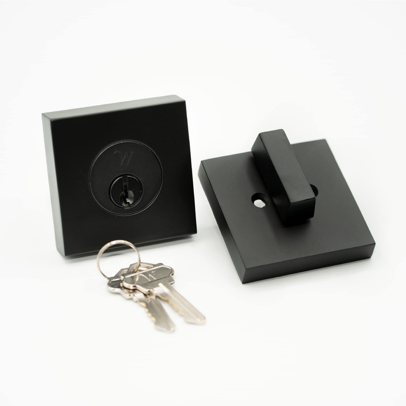 Weslock(027703232FR22-2) Utica Square Entrance Lever with Single Cylinder Deadbolt Set