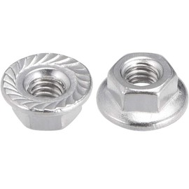TERF® M5 Serrated Flange Hex Nut M5 (5mm) Hexagonal Serrated Flanged Steel Nuts - Pack of 50