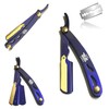 Purple and Gold Barber Professional Straight Edge Shaving Razor -