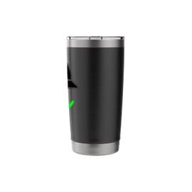 Funny Angry Marshmallow Green Face with a Black baseball Cap Stainless Steel Insulated Tumbler