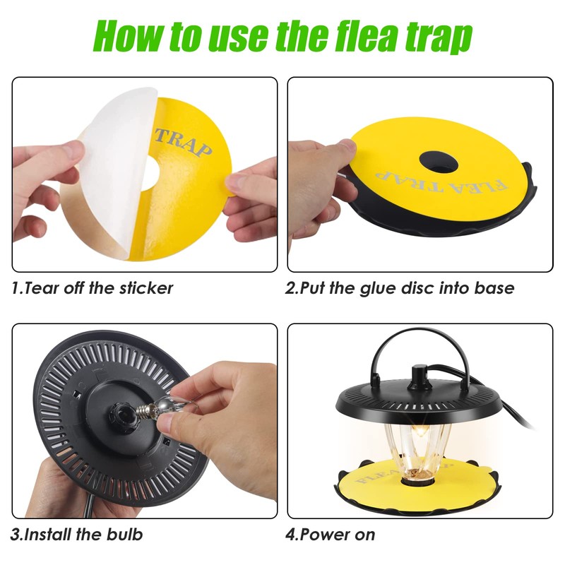 Flea Trap Indoor 2Pcs,Flea Strap Flea Killer Trap Pad Bed