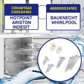Dishwasher Door Fixing Kit to the Front Panel 45 cm or 60 cm with Original Code C00534183 488000534183 for Ariston for Indesit for Whirlpool - MADE IN EU - MONTERAL