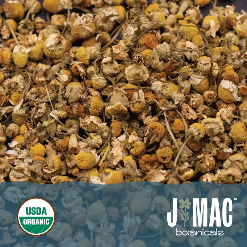 J Mac Botanicals, Organic Chamomile Flowers (1 pound), Certified USDA
