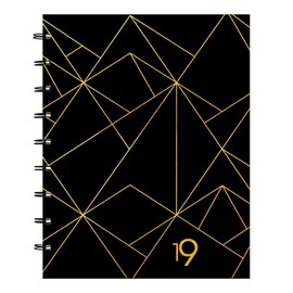 Blueline MiracleBind Gold Collection Monthly Planner, Twin-Wire Binding with 2-Piece Cover, Black and Gold, 9.25 x 7.25 inches (CF33002.02-19)