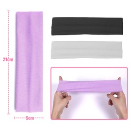 3 Pack Yoga Headbands, Elastic Hair Bands, Non-Slip Hair Band, Women, Sports, Running, Exercise, Gym (Solid Colour)