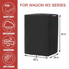 Rilime Wagon Cover compatible with Wonderfold Wagon W2 Series(Cover-Only),Waterproof 420D Stroller Wagons Covers With Handle Adjustable Drawstring-25"L x 20"W x 40"H