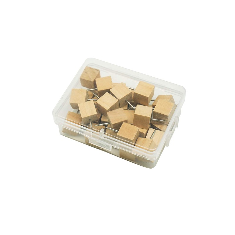 Push Pins, Map Pins, Wooden Head with Steel Tip
