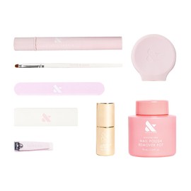 Olive & June Quick Dry Mani System Set | Includes Nail Tools, The Poppy, Cuticle Serum, Remover Pot & Quick Dry Top Coat | Fast At-Home Manicure Kit | Chip-Resistant, Vegan & Cruelty-Free