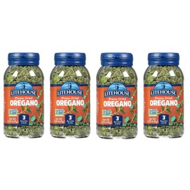 Litehouse Freeze Dried Oregano - Substitute for Fresh Oregano, Jar Equal to 3 Oregano Fresh Bunches, Organic, Oregano Seasoning, Non-GMO, Gluten-Free - 0.28 Ounce 4-Pack