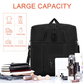 CALLPIONEER Rolling Duffle Bag with Wheels Foldie Travel Bag Expandable Travel Suitcase with Wheels Large Capacity Weekende Bags Collapsible Luggage for Men Women Black