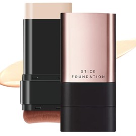 LEEINTO (2025 Newest Dual Head Design) Foundation Stick with Brush, Natural Cover, No Technique Required, Just Apply Direct, Multiple Applications in One Point, High Fit, Waterproof, Sweat Proof, Easy