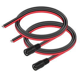 CERRXIAN DC5521 Power Pigtails Cable, 1.6 FT 14AWG 5.5 mm x 2.1 mm DC Female Bare Wire Open End Power Wire, DC Supply Repair Cable for CCTV Security Camera LED Strip Light Etc 2 Pieces (1.6 ft 5521