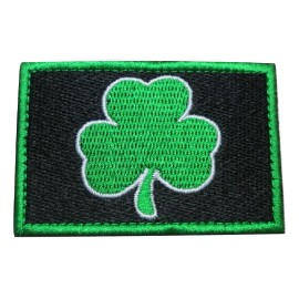 TrendyLuz Lucky Shamrock Clover Irish Ireland St. Patrick Embroidered Hook and Loop Patch