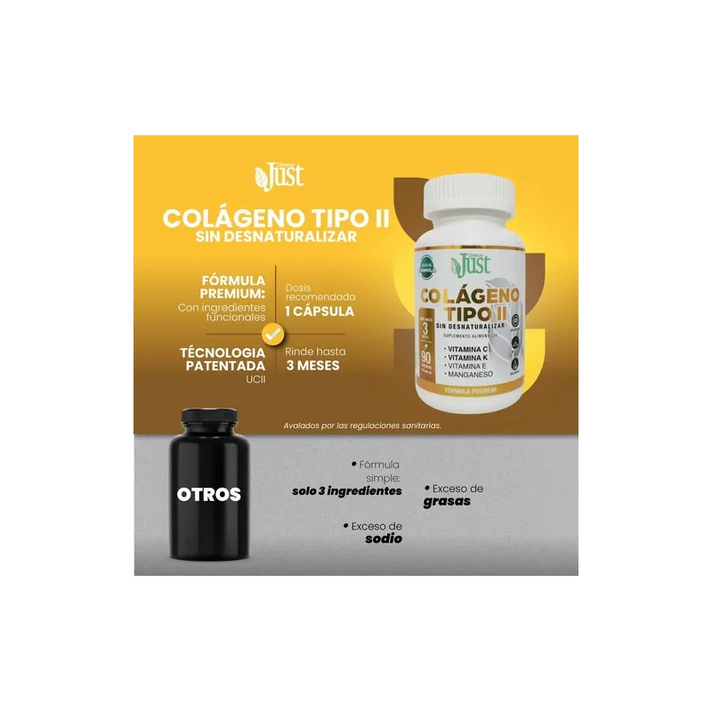 Colágeno Tipo 2 Premium. Sin Desnaturalizar 90 Cápsulas Olnatura Just