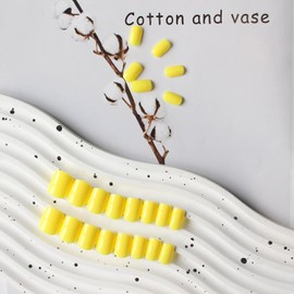 Yellow Press on Nails Short Square KXAMELIE Natural Gel Nails Glue on Acrylic Nails Press ons Featured Protective Coat Reusable Fake Nails Solid Color 24Pcs Short Coffin Artificial Nails