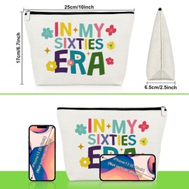 60th Birthday Gifts for Women 1965 Makeup Bag Happy 60 Year Old Birthday Gifts for Grandma Mom Sister Friend Wife Coworker Sixty Cosmetic Bag Presents for Women Turning 60 Travel Cosmetic Pouch