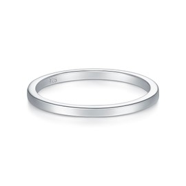 BORUO 925 Sterling Silver Ring Stacking Rings Plain Dome Tarnish Resistant Comfort Fit Wedding Band Gifts for Special Occasions 1.5mm 2mm 3mm Ring Size 4-12, Sterling Silver, No Gemstone