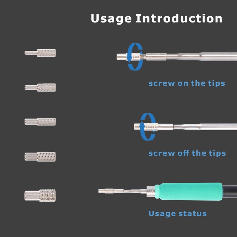 Heat Set Insert Tool,Soldering Iron Tips Come with Thread inserts