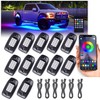 RGB LED Rock Lights Underbody Wireless APP Music Chasing Offroad