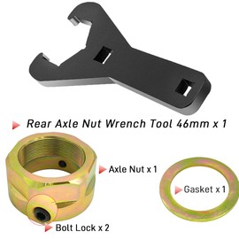 Rear Axle Lock Nut & Rear Axle Nut Wrench Tool 46mm Kit Compatible with Yamaha Raptor 700R YFM700 YFM700R 2006-2024 YFZ450 2004-2013 OEM# 90179-36003-00