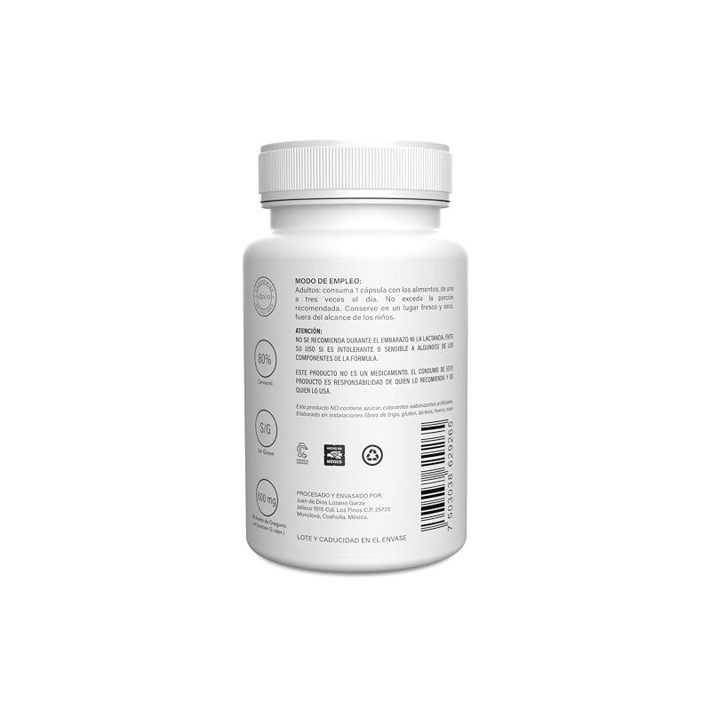 VIZANA NUTRITION | Aceite de Orégano en Capsulas Soft Gel,