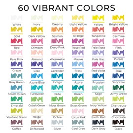 Artecho Acrylic Paint Markers 60 Colors, Acrylic Paint Pens with Brush Tip and Fine Tip for Stone, Rock Painting, Paper, Pumpkin, Wood, Egg, Canvas, Ceramic, Fabric, leather, Glass, DIY Crafts