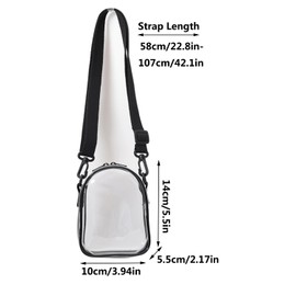 Clear Bag for 14cm/5.5in Plush Doll, Hanging Protective Display Case, Portable Travel Crossbody Bag with Strap-White 1 Pack (Doll not Included)