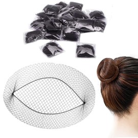 TAMUNI Hair Nets - Pack of 50 Individual Package Hair Nets, 50cm Invisible Hair Nets, Elastic Hair Nets Edge Mesh for Women for Food Service, Ballet, Dance, Nurse and So(Black)