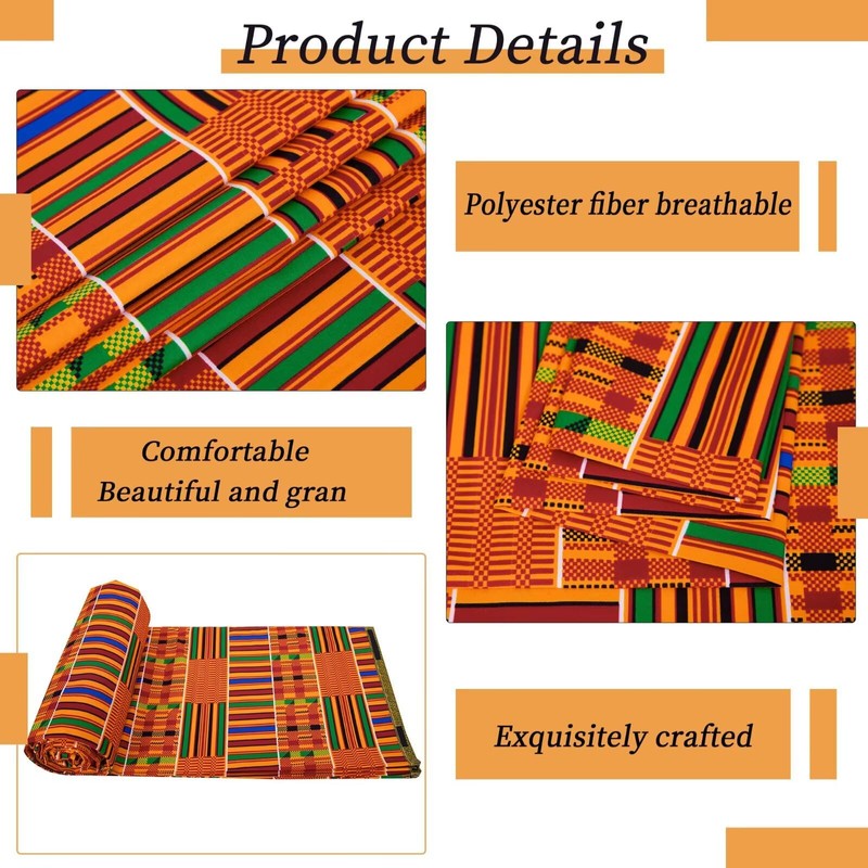 African Fabric 3 Yards Ankara Fabric Tribal Print Kente Cloth