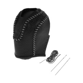 X AUTOHAUX Anti-Slip Gear Shift Knob Cover Car Stick Shifting Handle Protector for Volkswagen Taos 2022-2023 Black Gray Faux Leather