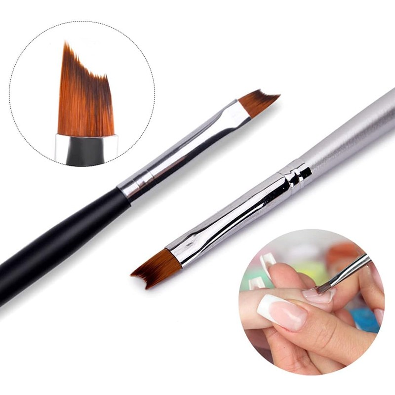 2 PCS Oblique Head French Tip Nail Brush, French Tip