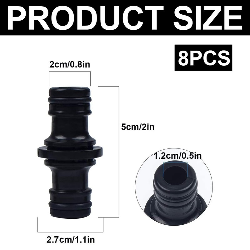 Pack of 8 Double Connector Garden Hose Connections, Garden Hose