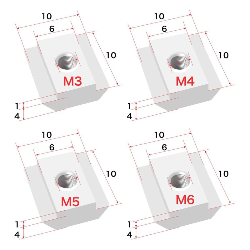 winova 50pcs M6 T Slider T Slot Nut Slider Nut