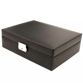 Tech Swiss Watch Box Storage Case Leather For 10 Watches With Lined Pocket TS410BLK