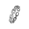 ZARD Chain Link Ring with CZ Accent in Platinum Plating
