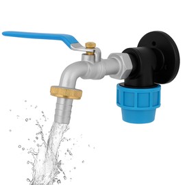 Rimex Wasserhahn Garten, mit Kugelventil Typ 2500, Wanddurchführung PN16, EN 13828, für Trinkwasser, Gartenschlauch kompatibel