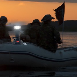 Besramtic Boat Navigation lights LED Battery Powered with Swivel Multiple Base Mounting (White)