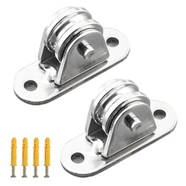 TUAHOUS Stainless Steel Pulley, Cargo Transport Pulley, Rope, Pulley, Mountain Climbing, Rotating, Durable, Large Load Capacity (2)