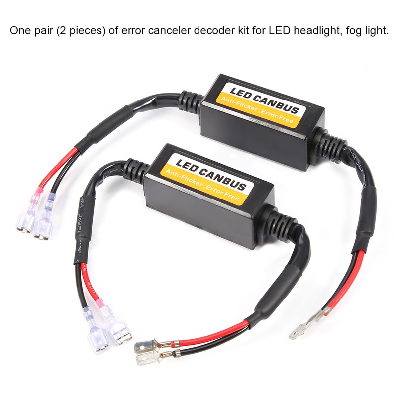 1Pair H1/H3 Canbus LED Headlight Decoder Device Anti Flicker Resistors