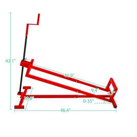 Lawn Mower Jack Lift 882 Lbs Capacity Lifting Platform Telescopic Maintenance Jack for Garden Tractors and Riding Lawn Mowers with Manual Handle & Power Tool Extension Handle (Red)