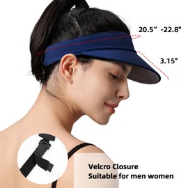 Peicees Wide Brim Sun Visor for Women Men Sports Visor UV UPF50+ Sun Protection Hat for Summer Running Golf Tennis Quick-Dry, Orange, 6 7/8-7 1/2
